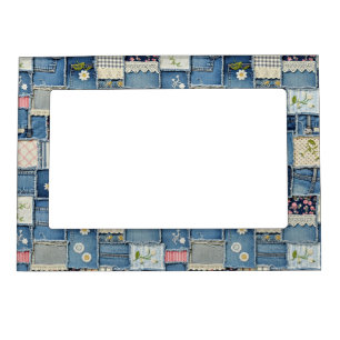 Patchwork Denim Magnetic Frame