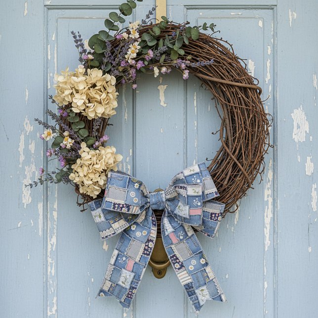 Patchwork Denim Satin Ribbon (Creator Uploaded)