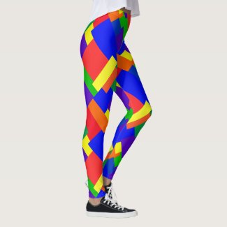Patchwork Design Rainbow Colors Leggings