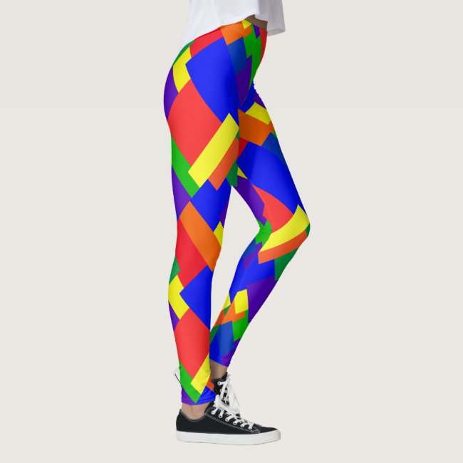 Patchwork Design Rainbow Colors Leggings