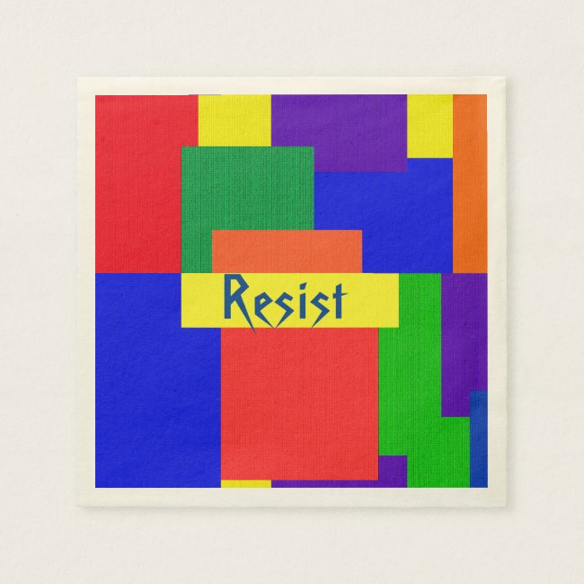 Patchwork Design Rainbow Resist Paper Napkins