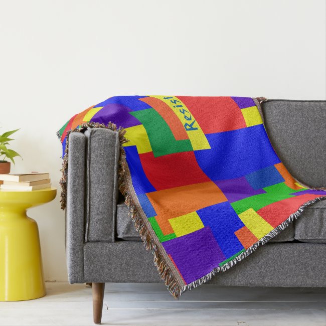 Patchwork Design Rainbow Resist Throw Blanket