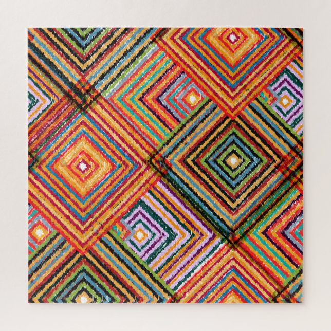 Patchwork Design with Aztec Squares. Jigsaw Puzzle (Vertical)