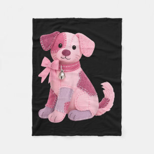 Patchwork Dog Pink Ribbon Breast Cancer Awareness  Fleece Blanket