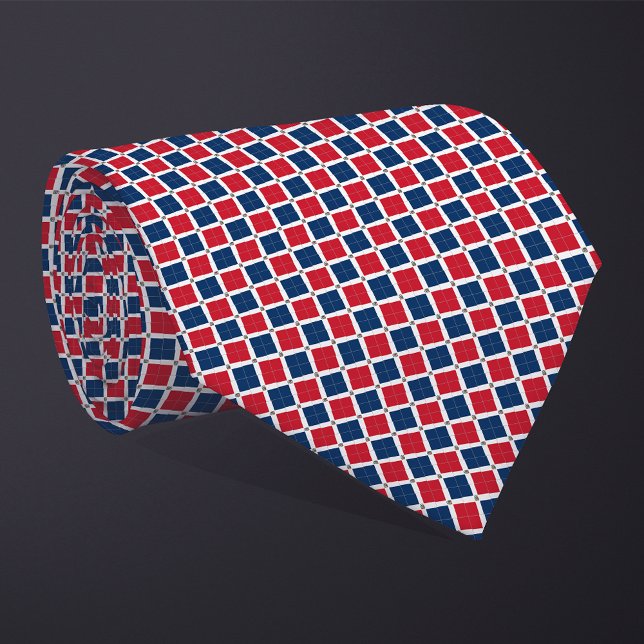 Patchwork Dominican Republic Flag Pattern  Neck Tie (Creator Uploaded)
