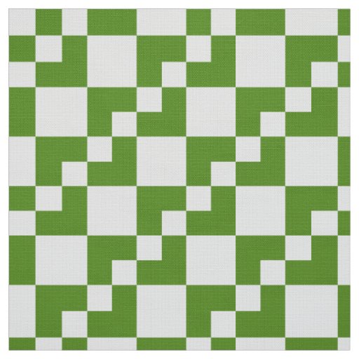 Patchwork Domino - Avocado Green and White Fabric