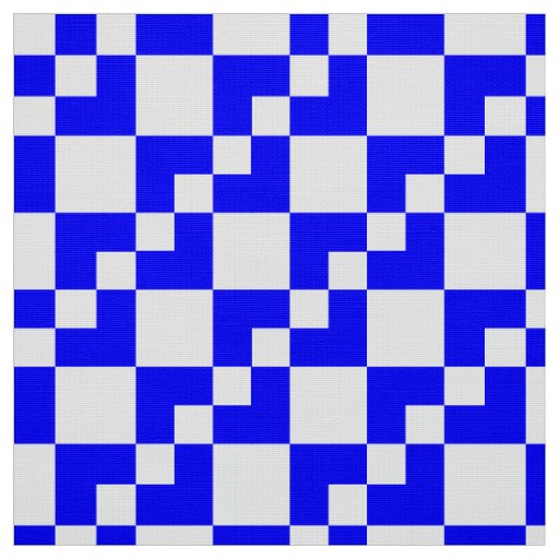 Patchwork Domino - Blue and White Fabric