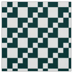 Patchwork Domino - Dark Moss Green and White Fabric