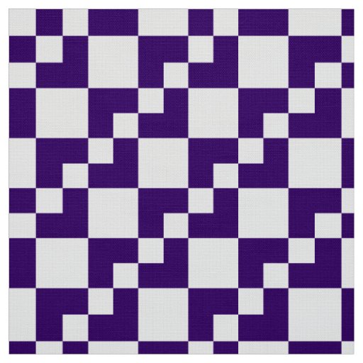 Patchwork Domino - Deep Purple and White Fabric