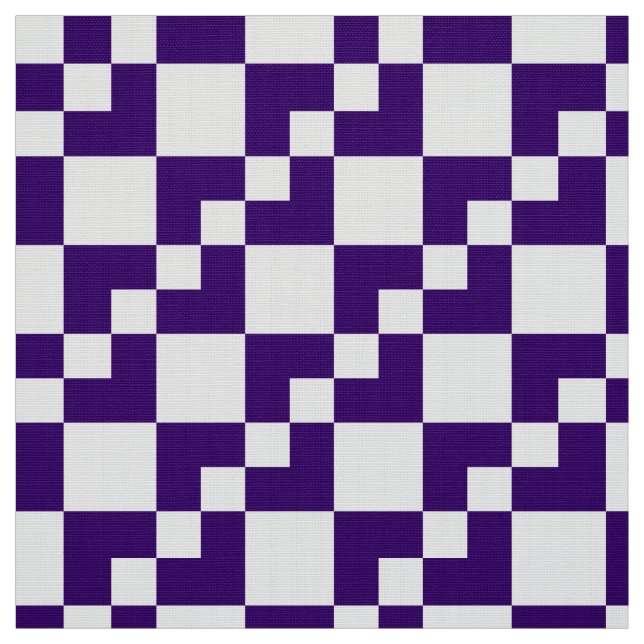 Patchwork Domino - Deep Purple and White Fabric (Swatch)