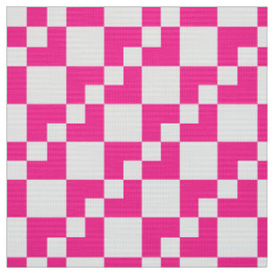Patchwork Domino - Hot Pink and White Fabric