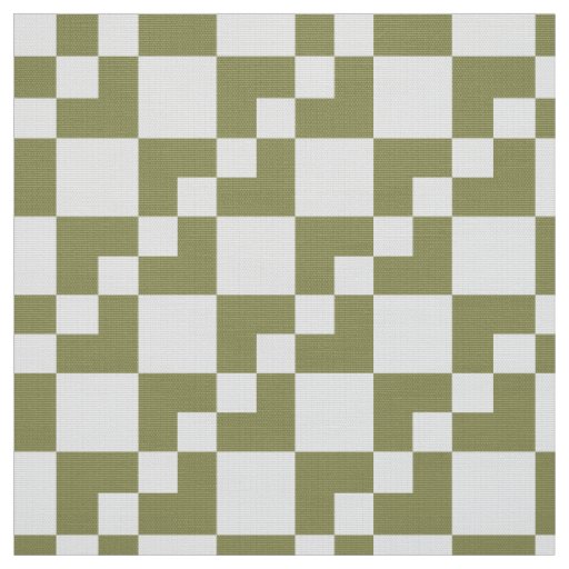 Patchwork Domino - Khaki and White Fabric