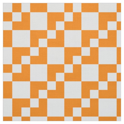 Patchwork Domino - Light Orange and White Fabric