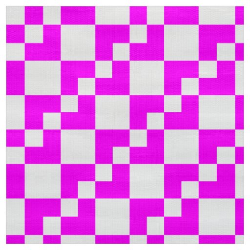 Patchwork Domino - Magenta and White Fabric