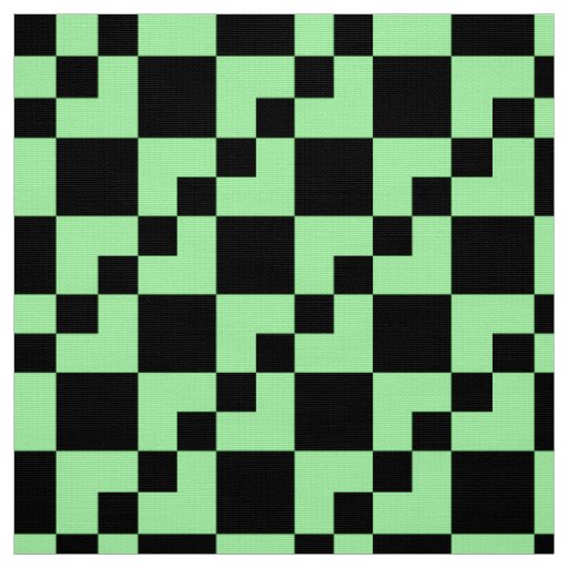 Patchwork Domino - Mint Green and Black Fabric