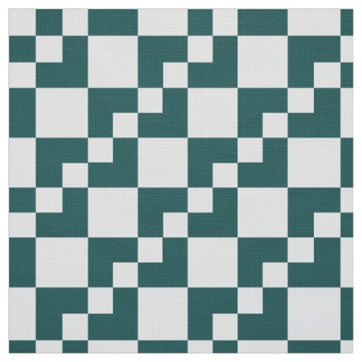 Patchwork Domino - Moss Green and White Fabric
