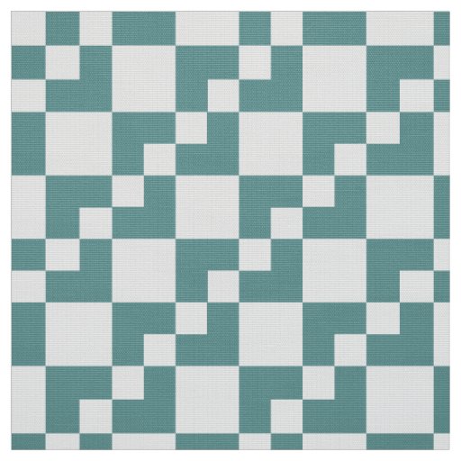 Patchwork Domino - Ocean Green and White Fabric