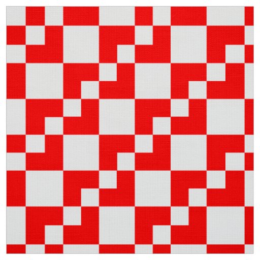 Patchwork Domino - Red and White Fabric