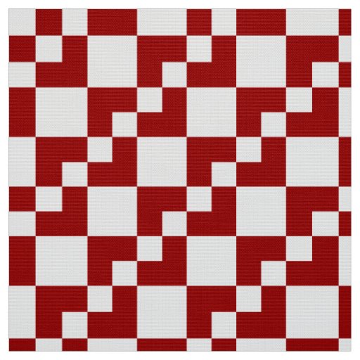 Patchwork Domino - Ruby Red and White Fabric