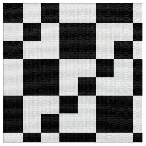 Patchwork Domino - White on Black Fabric