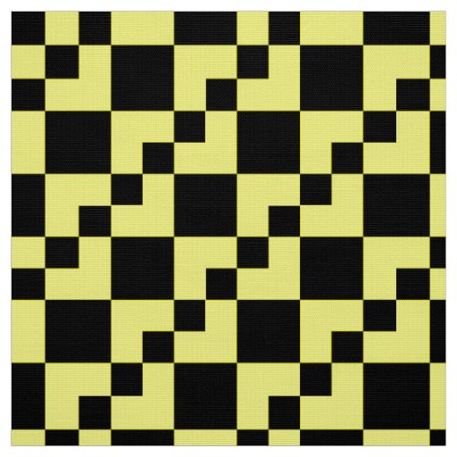 Patchwork Domino - Yellow and Black Fabric