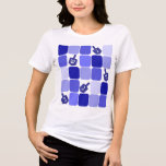 Patchwork Dreidels Tri-Blend Shirt<br><div class="desc">Blue and white patchwork with dreidels for any Jewish holiday or event.</div>