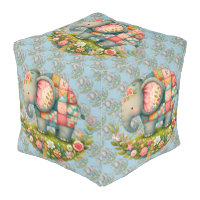 Patchwork Elephant Floral Meadow Charm