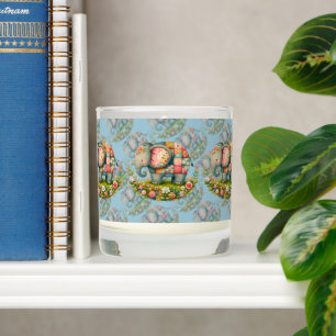 Patchwork Elephant Floral Meadow Charm Scented Candle