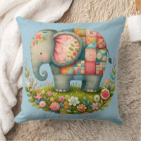 Patchwork Elephant Floral Meadow Charm