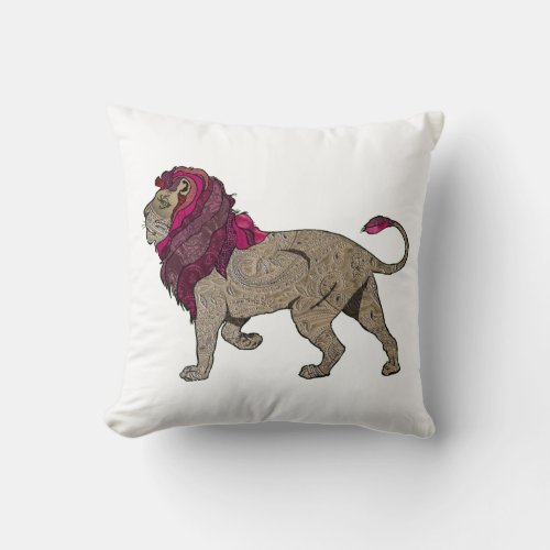 Patchwork Fabric Lion Cushion