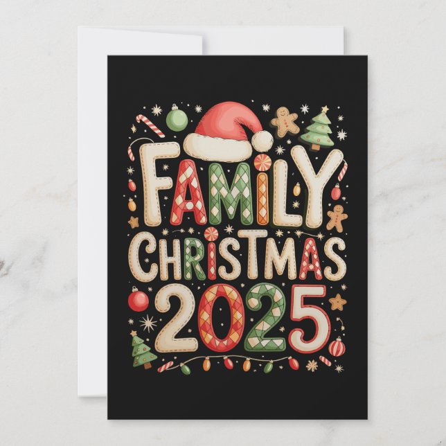Patchwork Family Christmas 2025 Xmas Holiday Card (Front)