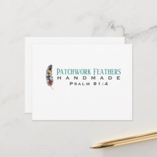 Patchwork Feathers Blank  Postcard
