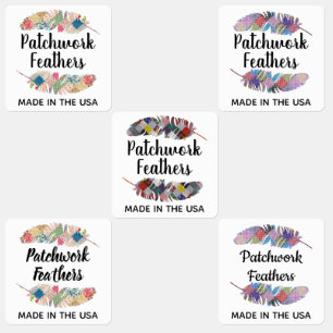 Patchwork Feathers Fabric Labels