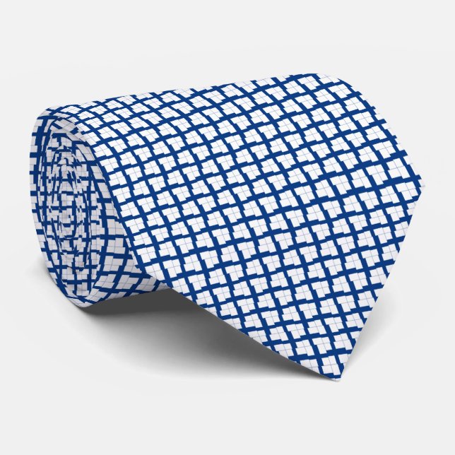 Patchwork Finland Flag Pattern  Neck Tie (Rolled)
