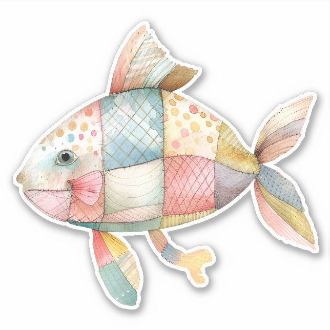 Patchwork Fish Sticker (Front)