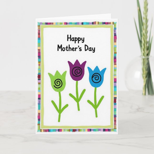 Patchwork Floral Springtime Card (Front)