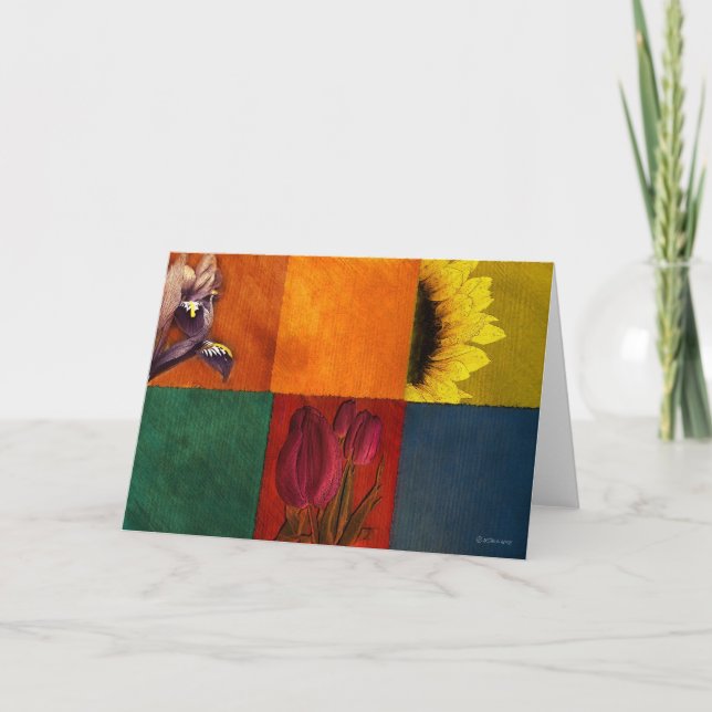 Patchwork Flowers-Greeting card (Front)