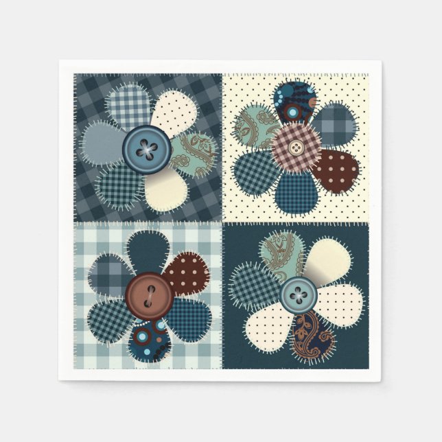 Patchwork Flowers Napkins (Front)