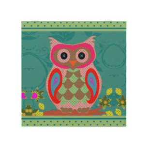 Patchwork Folk Art Owl and Dots