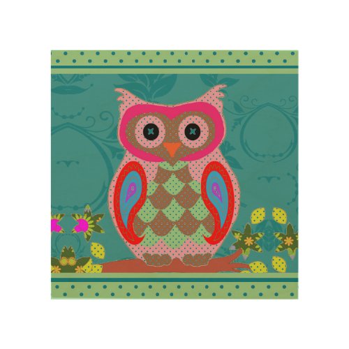 Patchwork Folk Art Owl and Dots