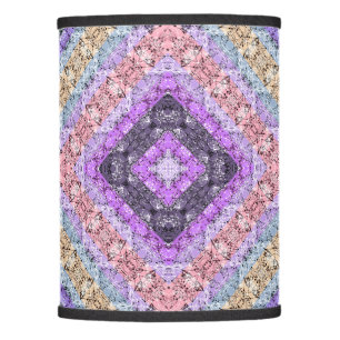 Patchwork folk retro ornamental decor violet gray lamp shade