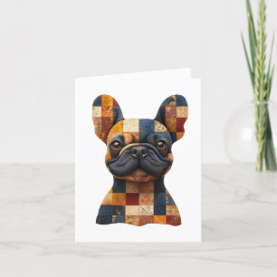 Patchwork French Bulldog Greetings Card