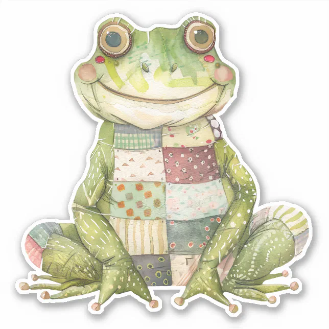 Patchwork Frog Sticker Zazzle