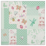 Patchwork Garden Visitors Green Fabric