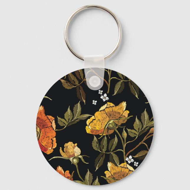 Patchwork Gentle: Hand Drawing Design Keychain (Front)