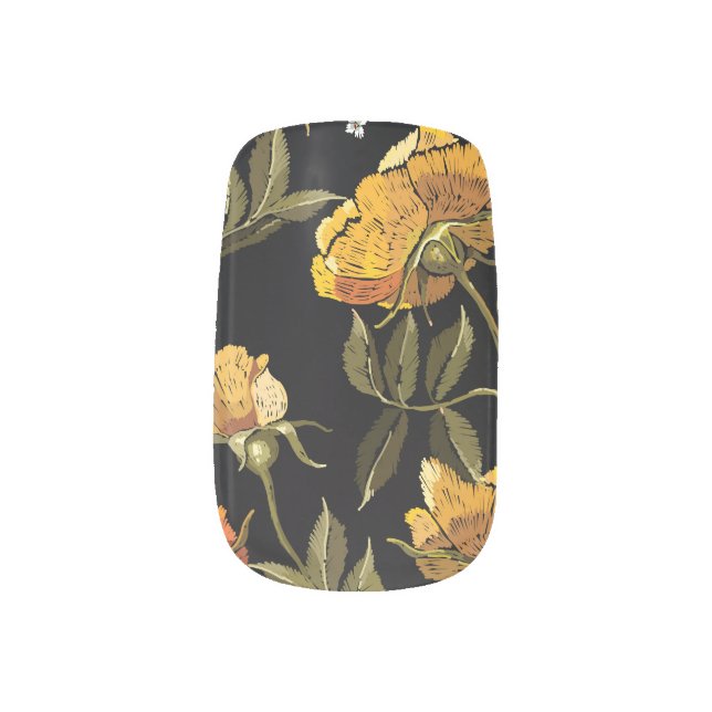 Patchwork Gentle: Hand Drawing Design Minx Nail Art (Left Thumb)
