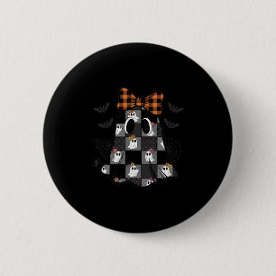Patchwork Ghost Halloween Vintage Quilt Ghost Soky Button