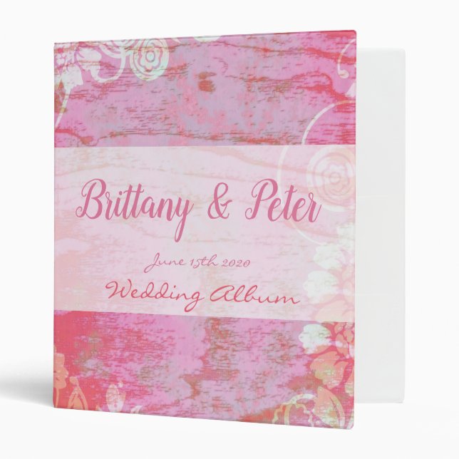 Patchwork Graffiti Bridal Wedding 3 Ring Binder (Front/Inside)