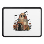 Patchwork Halloween Ghost black cat Essential T-Sh Hitch Cover