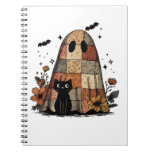 Patchwork Halloween Ghost black cat Essential T-Sh Notebook